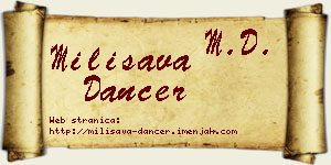 Milisava Dancer vizit kartica